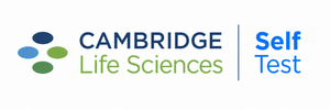 Cambridge Life Sciences Self Test logo on a white background, featuring the text 'CAMBRIDGE Life Sciences' in blue and green, 'Self Test' in blue, and a circular badge stating 'Trusted for 40 Years in Diagnostics'.